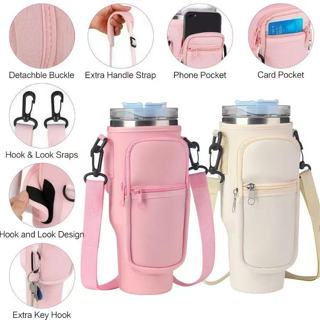 Bolsa Porta Garrafas De Água Compatível Com Copo 40oz 1,2 Litro Para Celular Chaveiro Com Alça De Ombro Ajustável em Oferta na Shopee