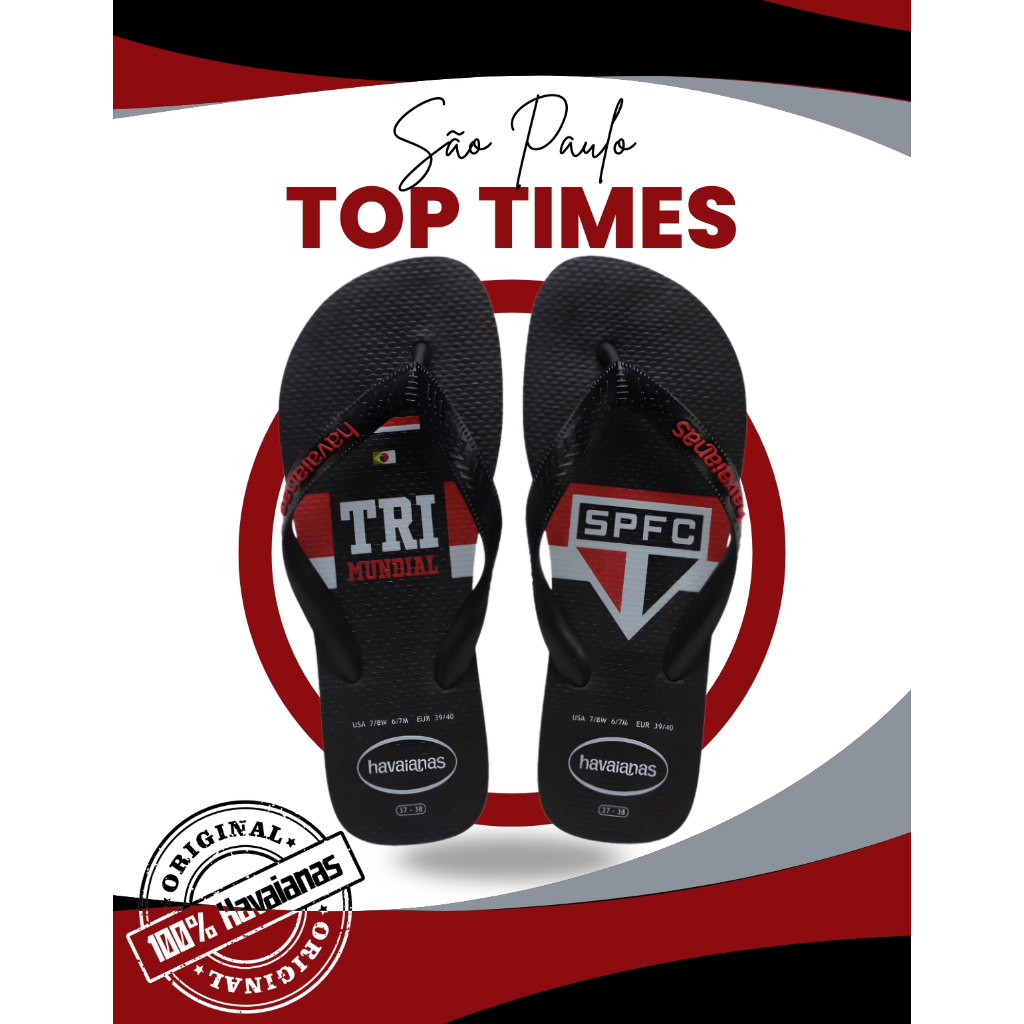 Chinelo São Paulo Top Times Tricolor Havaianas Original em Oferta na Shopee