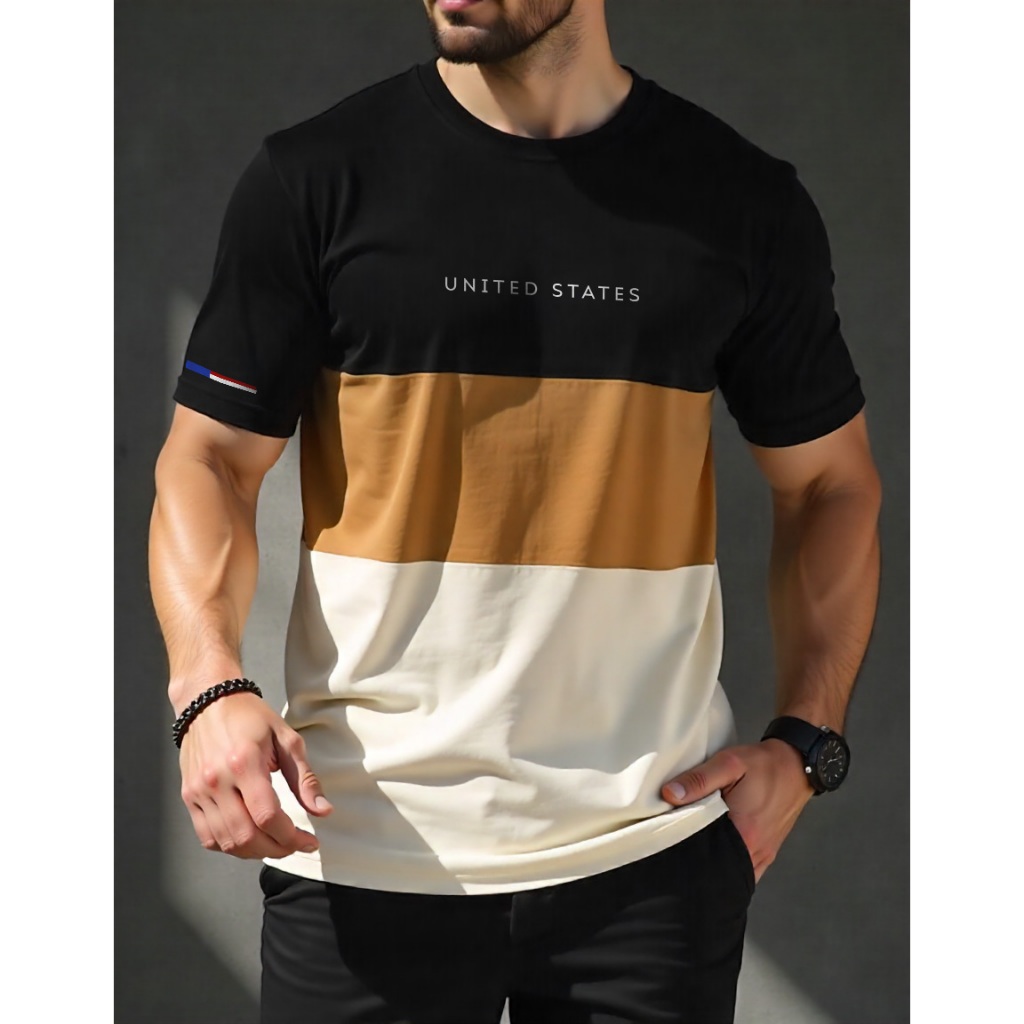 Camiseta Manfinity UNITED STATES Urban Camisa Street Wear Masculina 100% Algodão