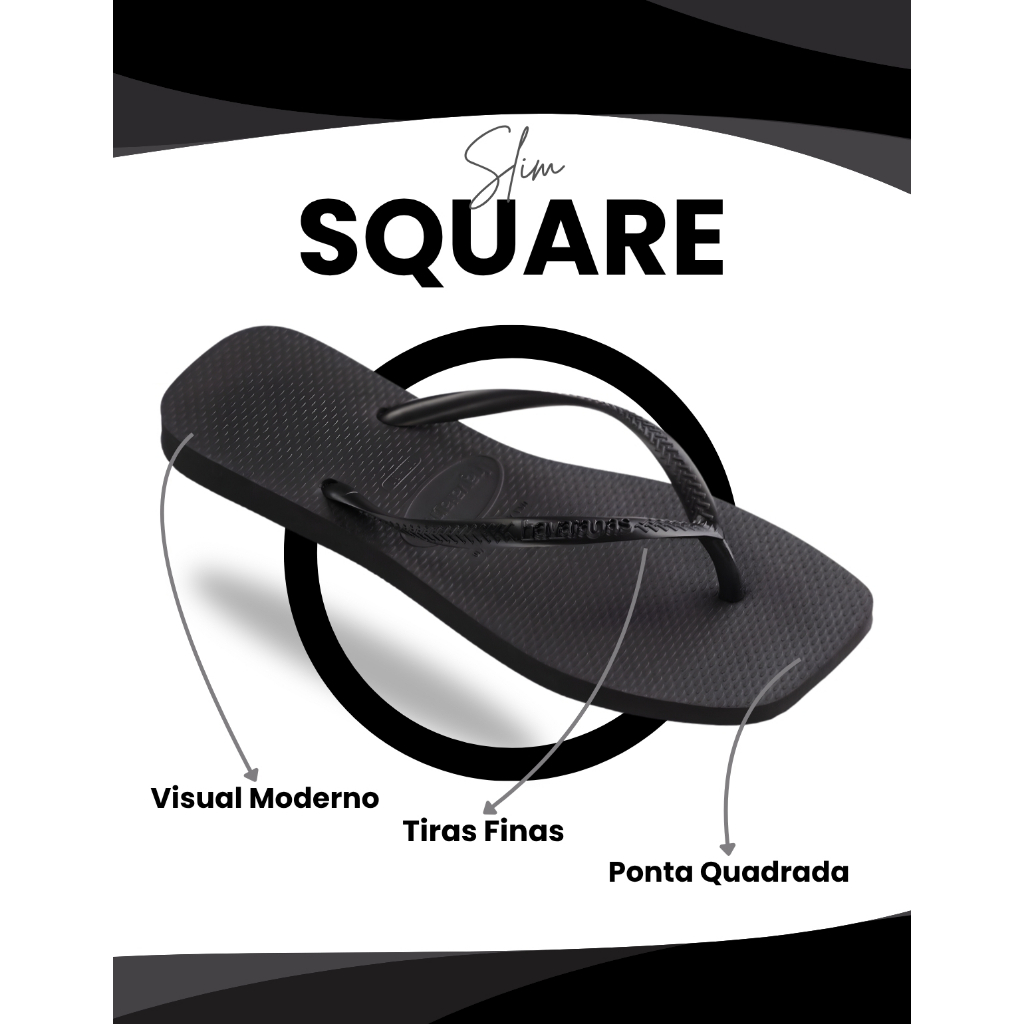 Chinelo Feminino Havaianas Slim Square Macio Conforto Original