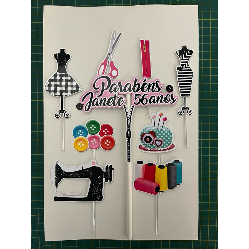 Topo de Bolo de Costureira - Comprar com Melhor Preço em Padaria