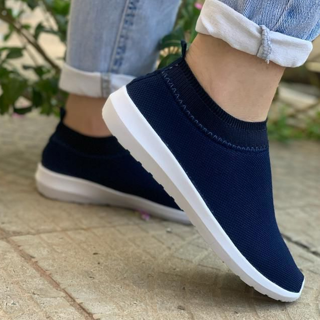 Tênis Meia Feminino Sem Cadarço Casual Leve e Confortável