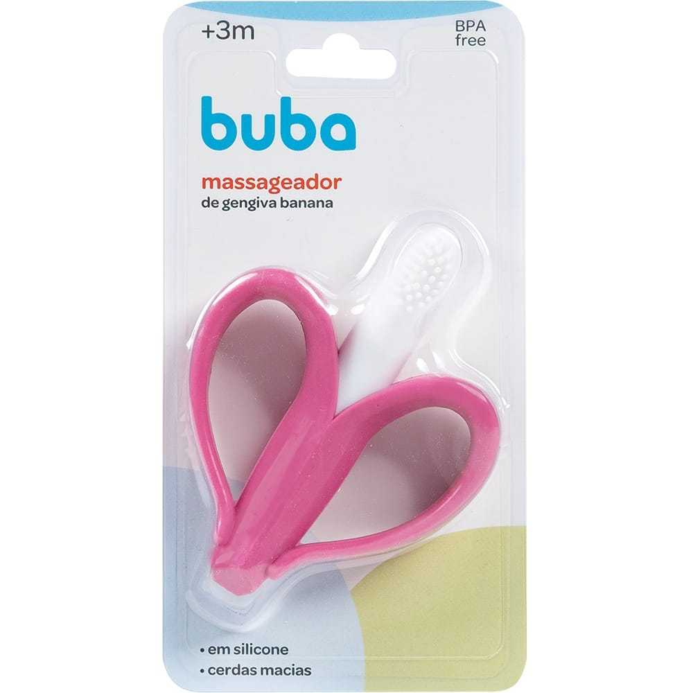 Mordedor Para Bebe Criança Bananinha Rosa Banana Massageador De Gengiva Dentes Infantil Buba