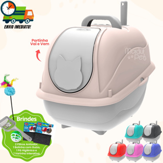 Banheiro Fechado para Gatos Higiênico Box Luxo + Pá e Filtro Promoção Envio Imediato em Oferta na Shopee