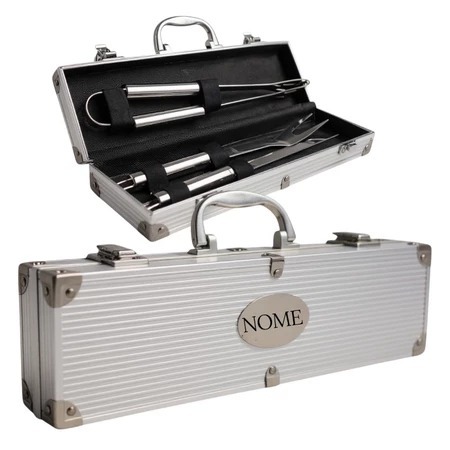 Kit Churrasco 3 Peças  Personalizado com nome em Oferta na Shopee