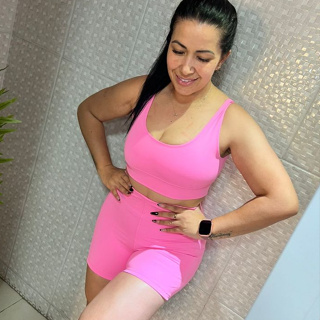 Conjunto Fitness Feminino Poliamida com Bolsos Laterais – Zero Transparência em Oferta na Shopee