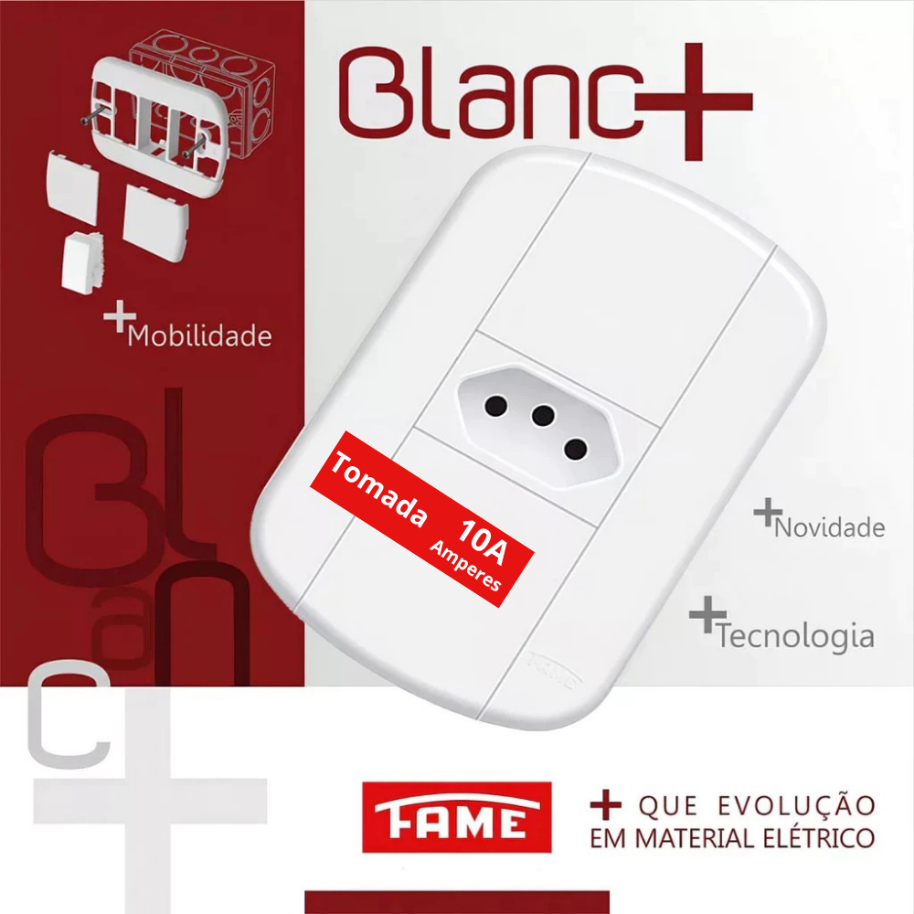 Kit De Tomadas Elétricas Bivolt e Durável 10A Blanc Fame em Oferta na Shopee