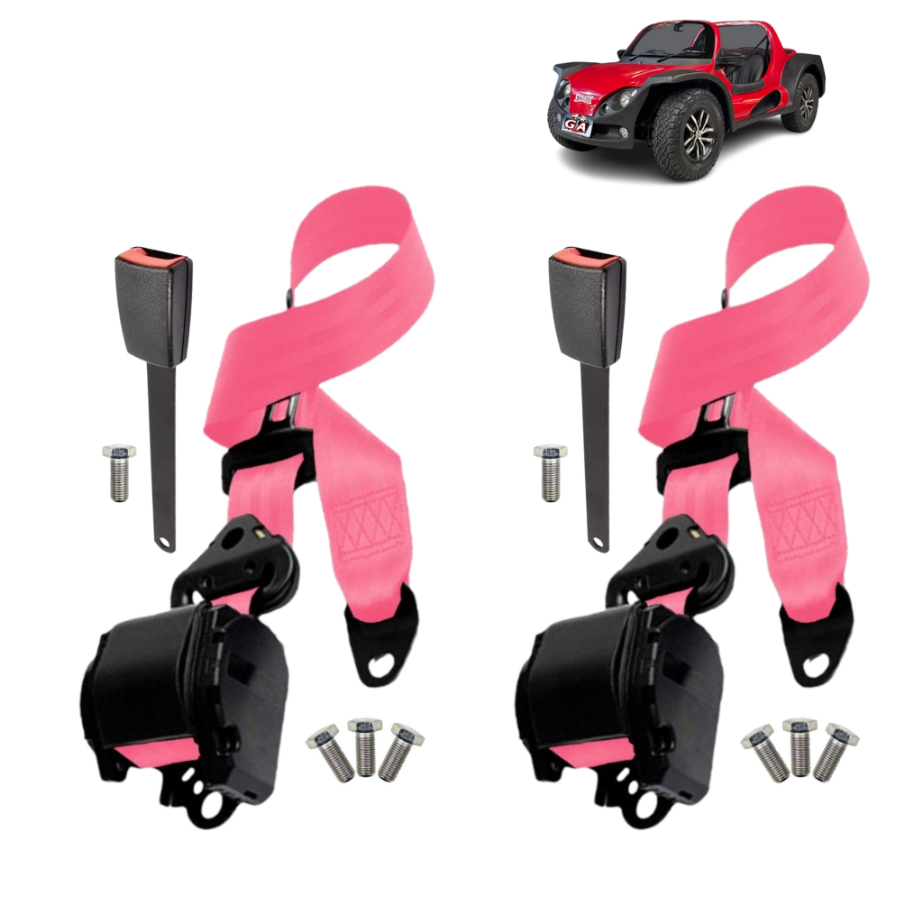 Kit Cinto De Segurança retrátil Bugue Buggy Macho Fêmea 2 Bancos Dianteiros