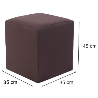 Capa Para PUFF Quadrado Malha Coladinha Marrom Decoração