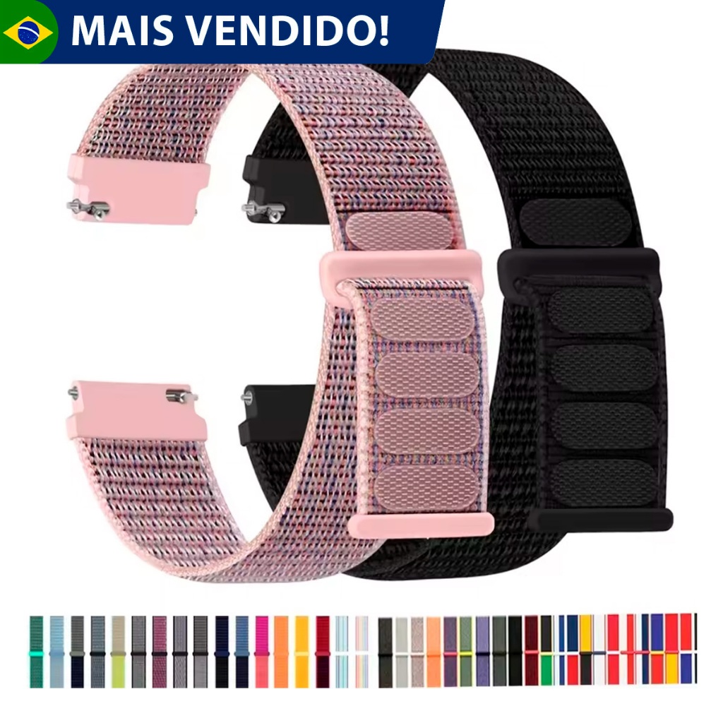 Pulseira Universal Nylon Loop Haylou/Vivoactive/Amazfit/Huawei/Realme/Polar/COLMI/Gear/Galaxy Watch em Oferta na Shopee