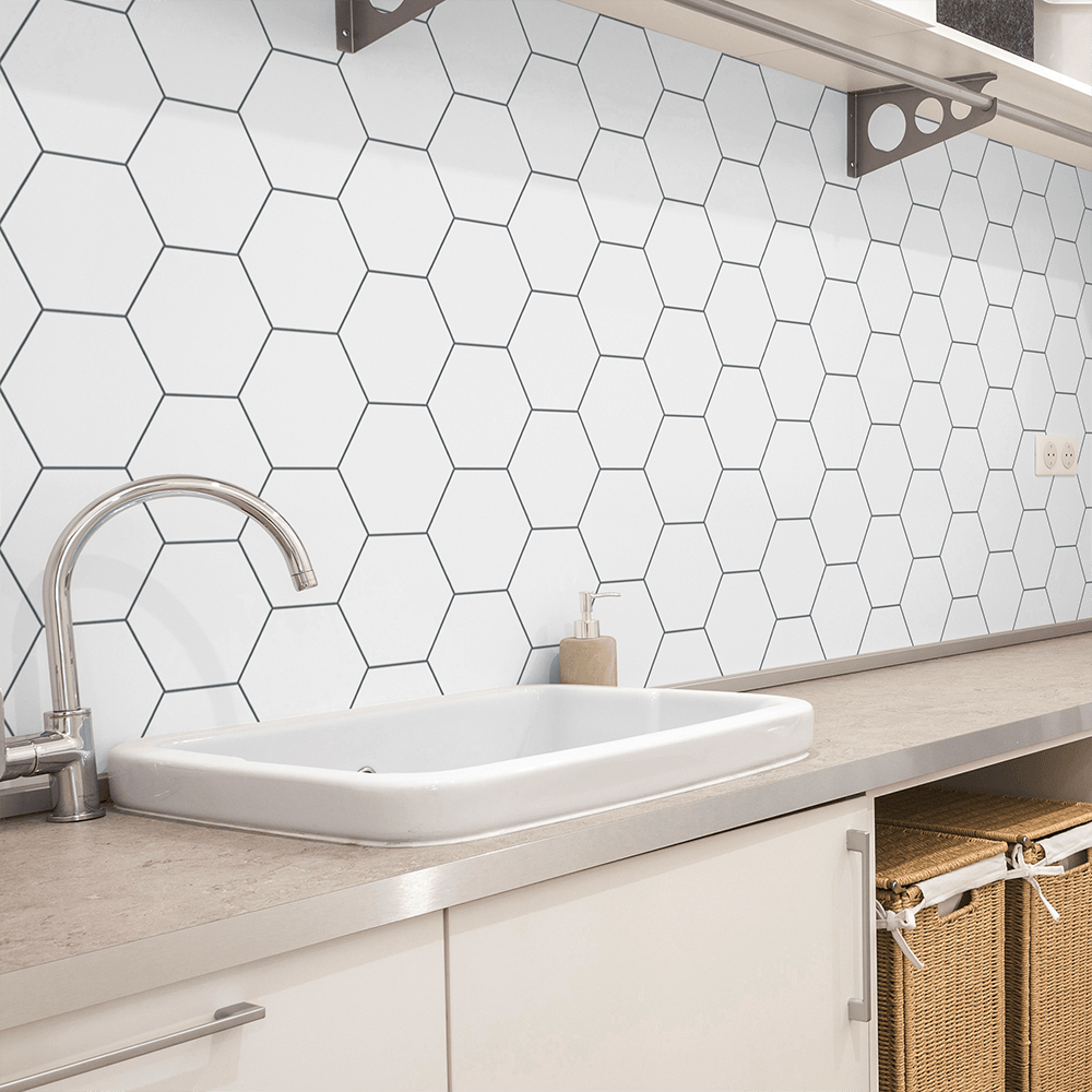 Papel De Parede Geométrico Autocolante Hexágonos Colmeia