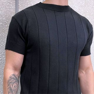 Camiseta Masculina Canelada Slim Fit Camisa Modal Elegante Social Lisa em Oferta na Shopee