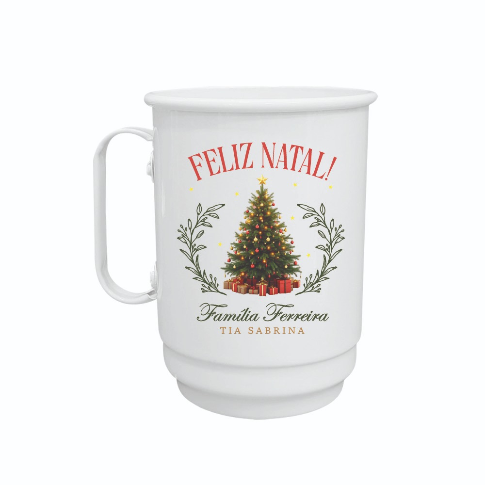 Caneca de Alumínio Moscow Mule 450ml Personalizada - Feliz Natal