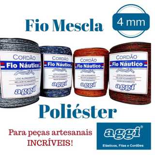 Fio Náutico Premium Poliéster Mescla 4 e 8mm AGGI Bolsas Crochê Macramê