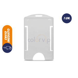 Porta Cartão/Crachá Rígido Vertical Transparente - 01 Unidade em Oferta na Shopee