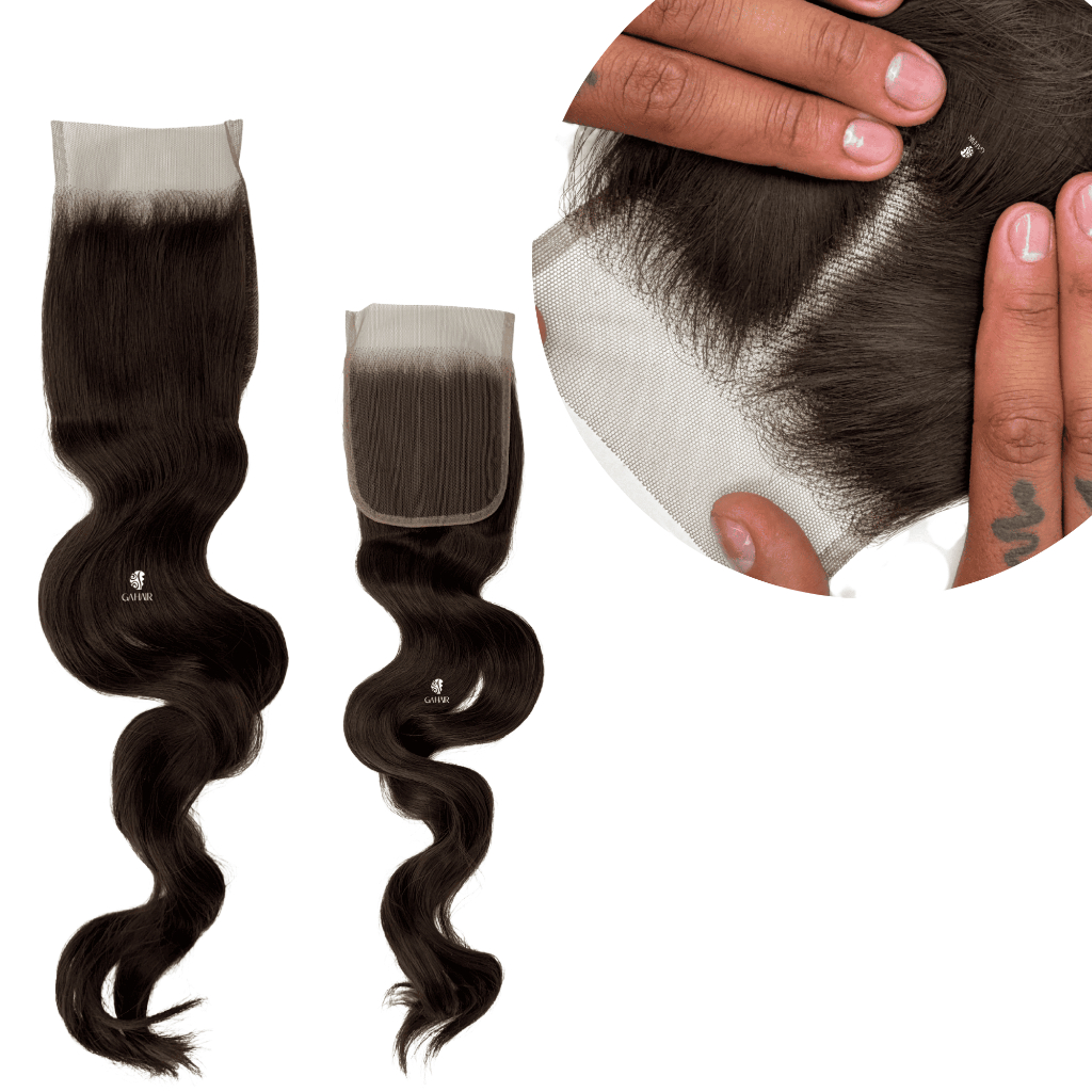 Protese / Top closure Fibra Human Hair - Identica Ao Cabelo Humano - Densidade Alta 13x10 - 60 Cm