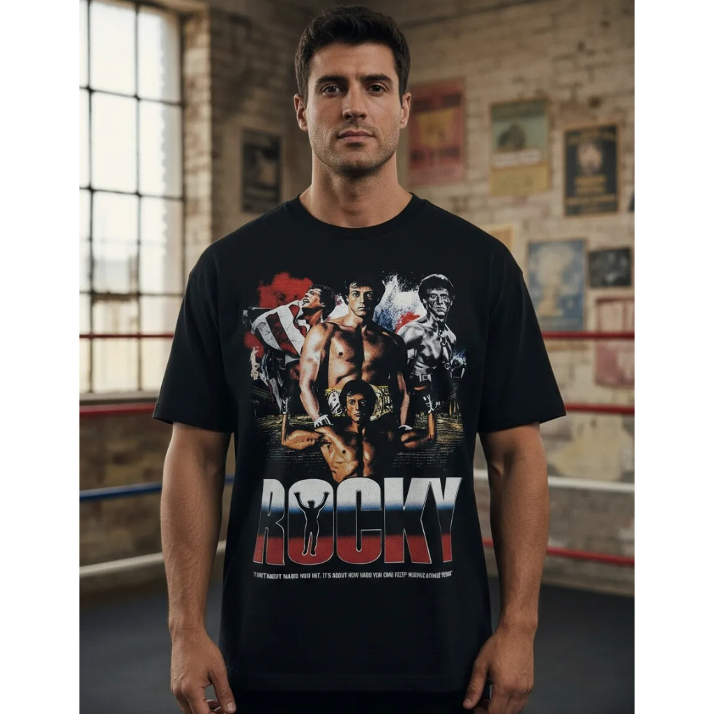 Camiseta Rocky Filme Boxe Camisa Filme Cult Sylvester Stallone Modelo Masculino