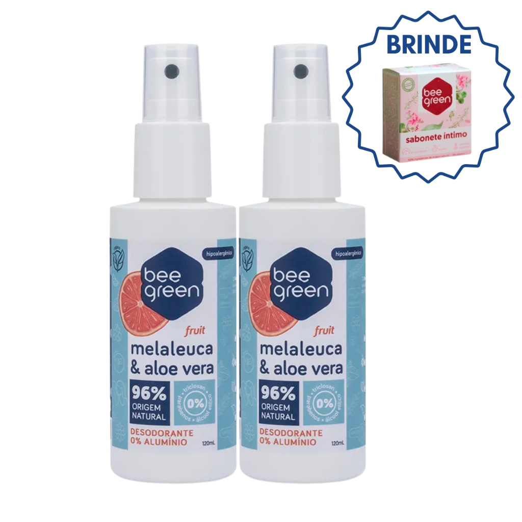 Kit 2 Desodorante Spray Fruit Natural Sem Alumínio Bee Green em Oferta na Shopee