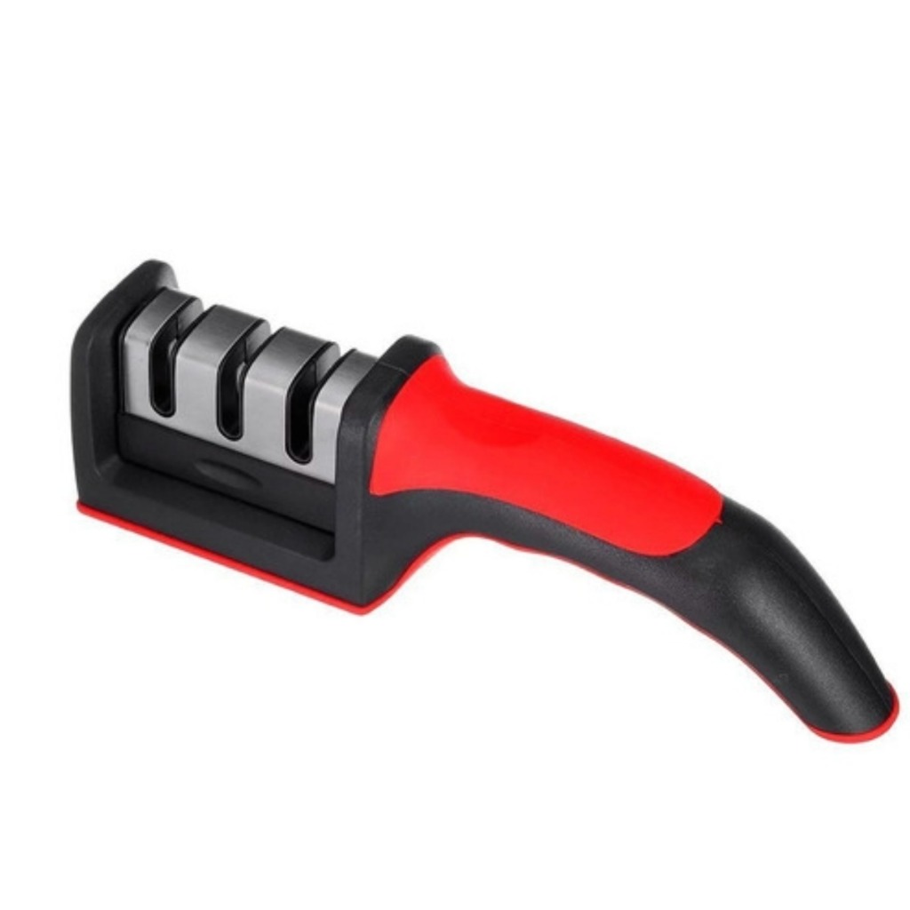 Amolador Afiador de Facas em Aço Inox Profissional 3 Afiadores Profissional Top Melhor do Mercado 21.5x5,8x5,1 Cm
