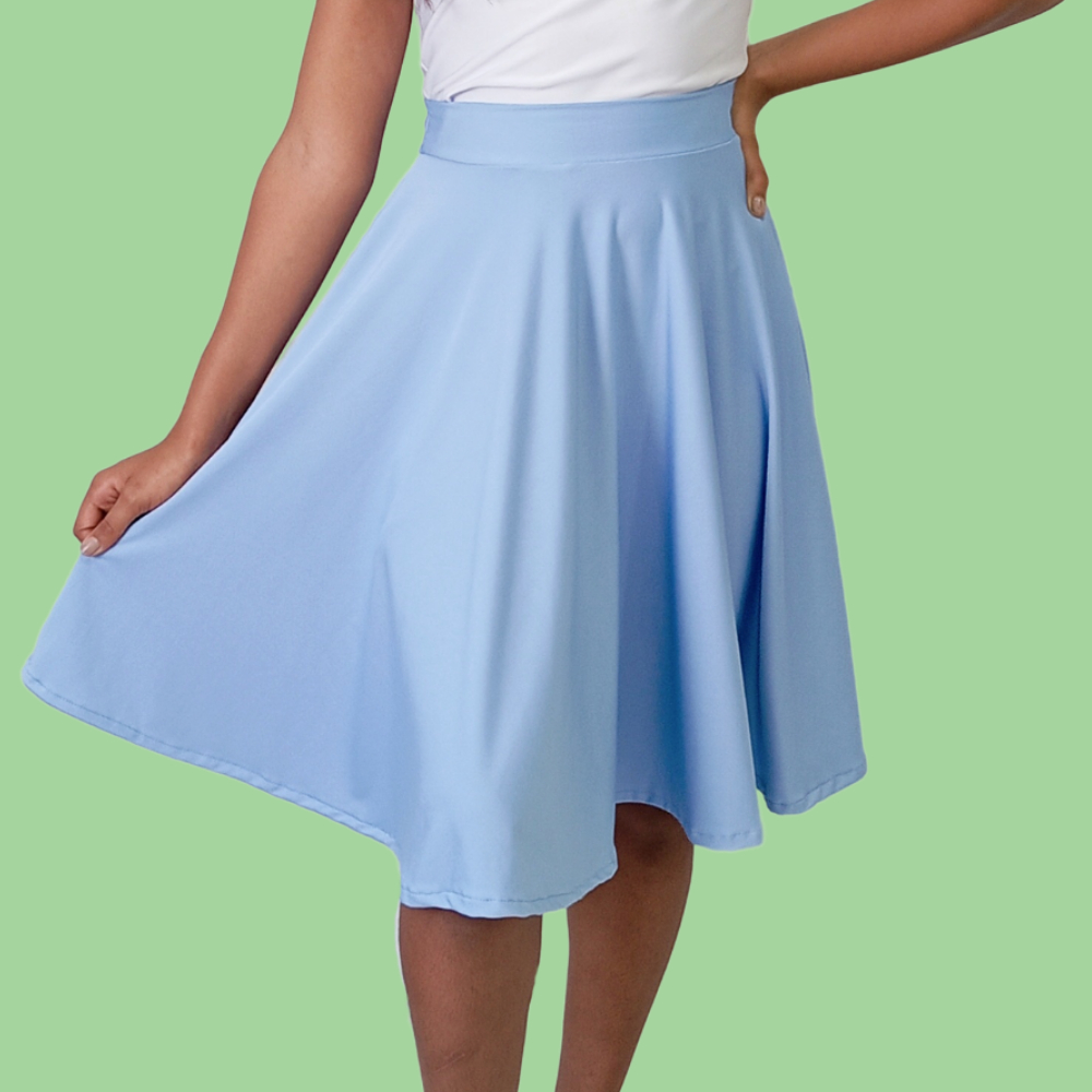 Saia Godê Menina Infantil azul celeste  Moda Evangélica