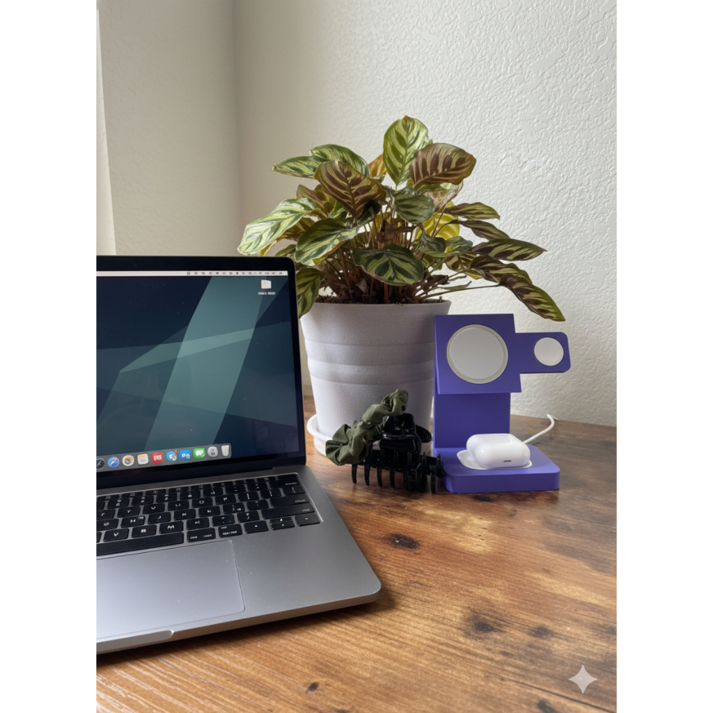 Suporte Dock Station para MagSafe 3 em 1 – Base Organizadora p/ iPhone, Watch e AirPods (sem carregador)