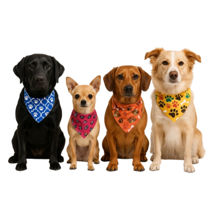 50 unidades de bandanas para pet shop banho e tosa