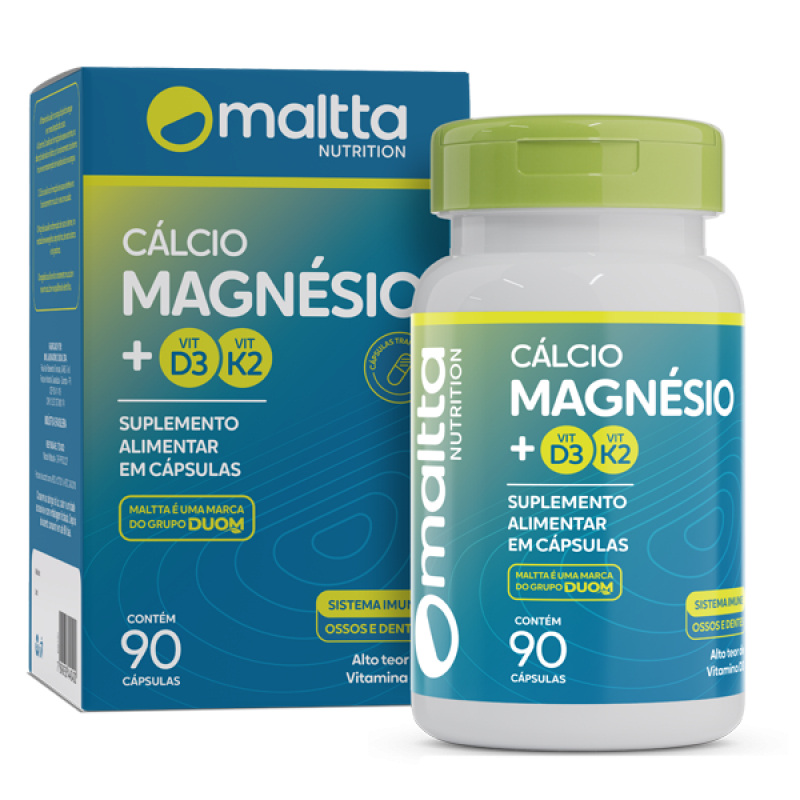 Cálcio + Magnésio + Vitamina K2 + Vitamina D3 90 cápsula - Maltta Nutrition (Duom)