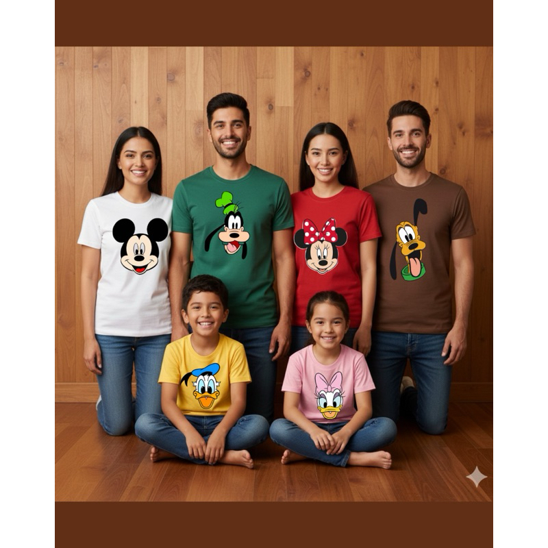 Camiseta [Exclusiva] Turma do Mickey Minnie Margarida Donald Pluto Pateta| Unissex Algodão| Infantil, Adulto e Plus em Oferta na Shopee