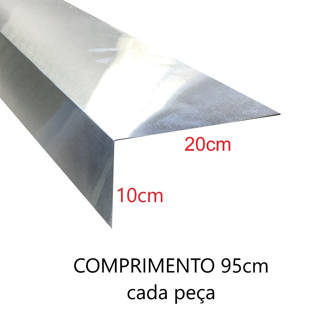 Rufo Lateral Aluminio Chapa 30cm c/ 95cm Abas Desiguais