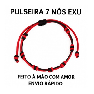 Pulseira 7 Nos  Exu Proteção Energia e Força Espiritual  Umbanda Axé Ajustável Unissex 14–23cm em Oferta na Shopee
