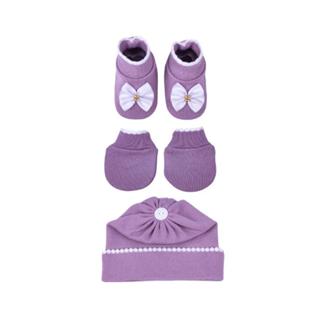 Kit Sapato Touca e Luva Conjunto Recem Nascido Saida Maternidade Bebê em Oferta na Shopee