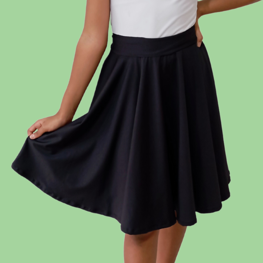 Saia Godê Infantil Preta Moda Evangélica Feminina