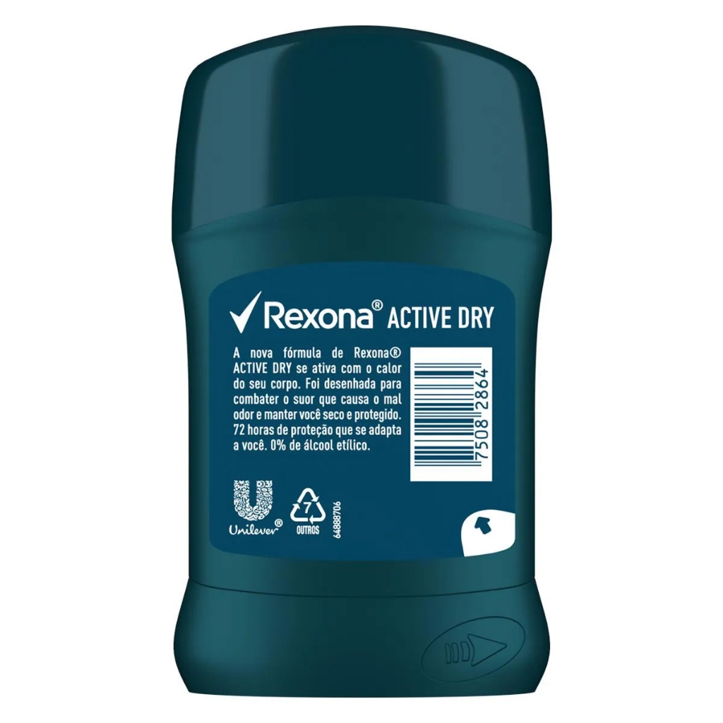 Detalhes do KIT C/3 DESODORANTE REXONA STICK MEN V8 DRY ANTITRANSPIRANTE 45G