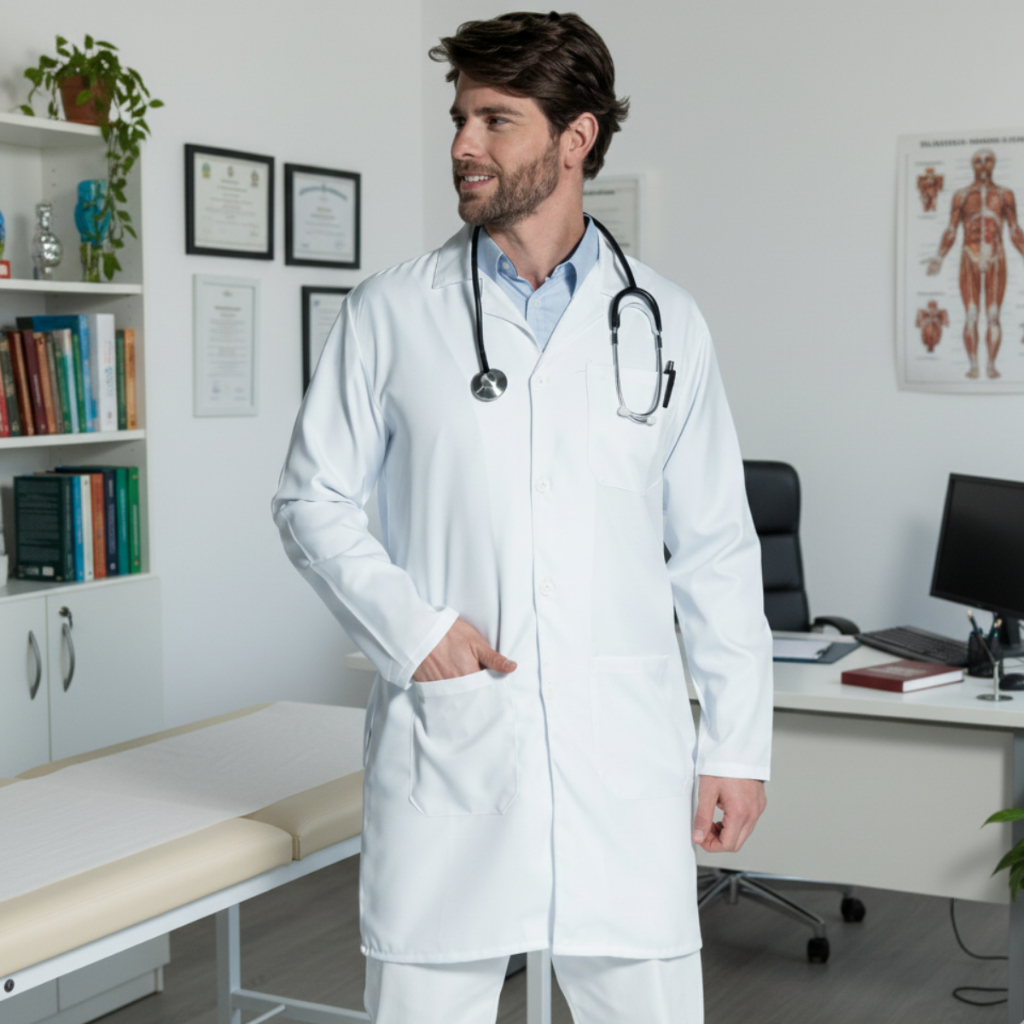 Jaleco Branco Masculino para Profissionais - Médicos, Dentistas e Enfermeiros