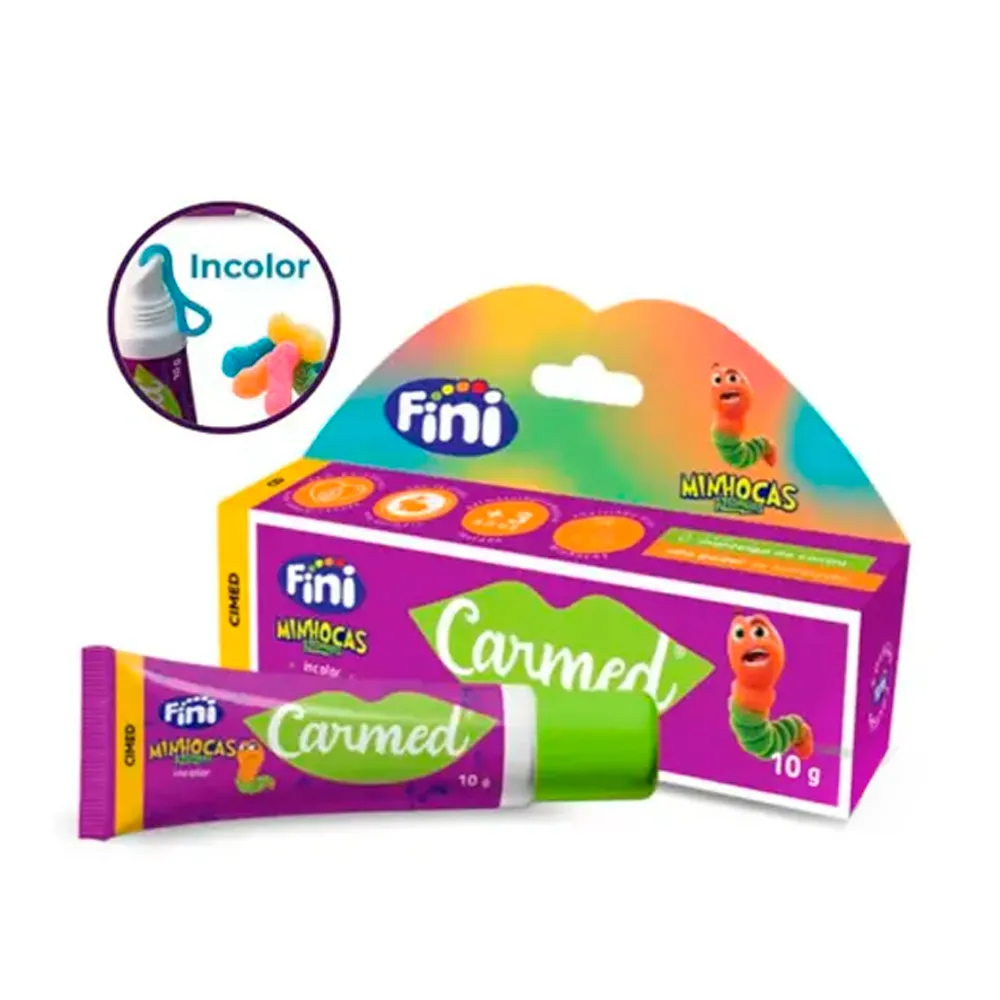 Hidratante Labial Carmed Fini Minhocas Azedinhas Incolor 10g | Balm Labial Carmed Fini