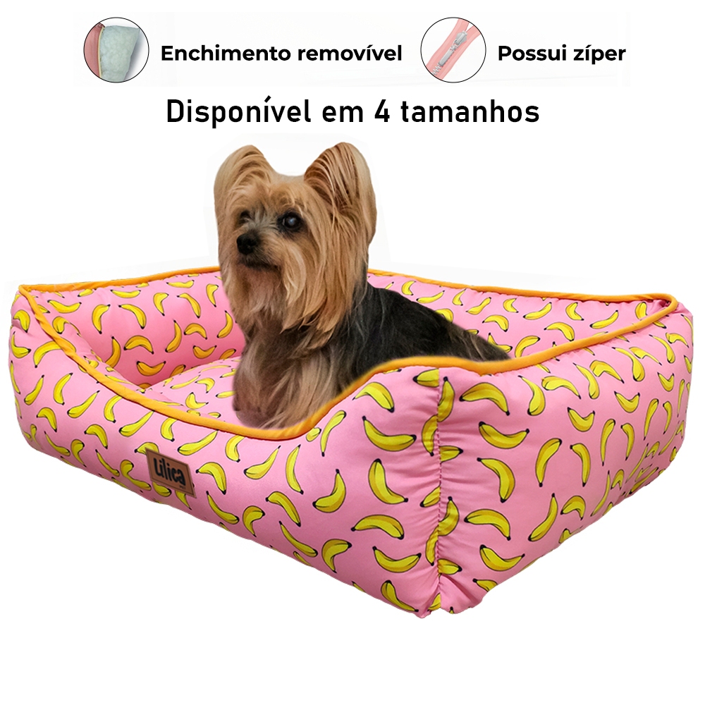 Cama caminha pet banana lavável zíper super confortável cachorro e gato