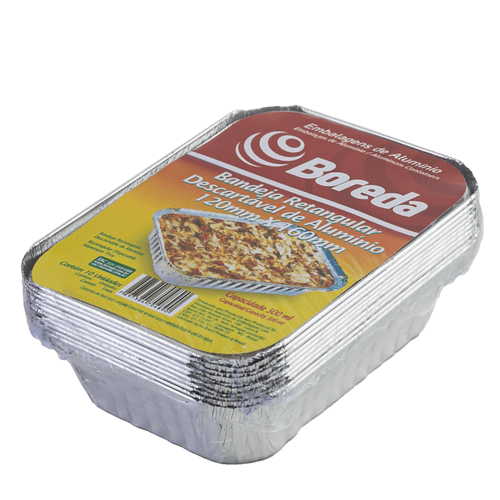 10 Un Bandeja Marmita De Alumínio Com Tampa de Papelão D7 750ml