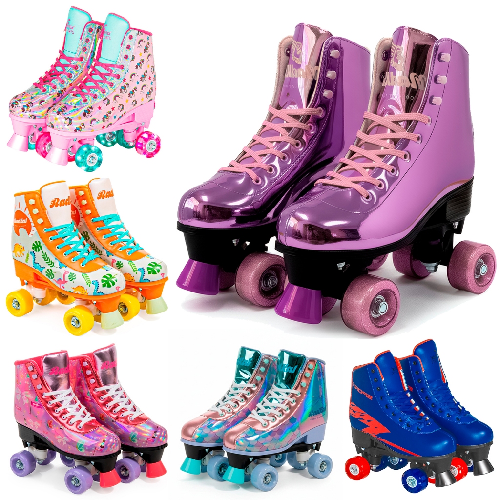 Patins Skate Roller Quad Adulto 4 Rodas Com Regulagem De Tamanho E Freio Frontal - Fênix Brinquedos
