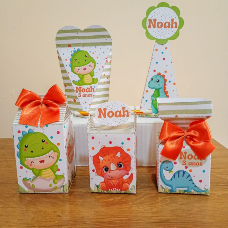 PEGUE E MONTE caixinhas personalizadas Dino baby dinossauro lembrancinhas festa aniversário