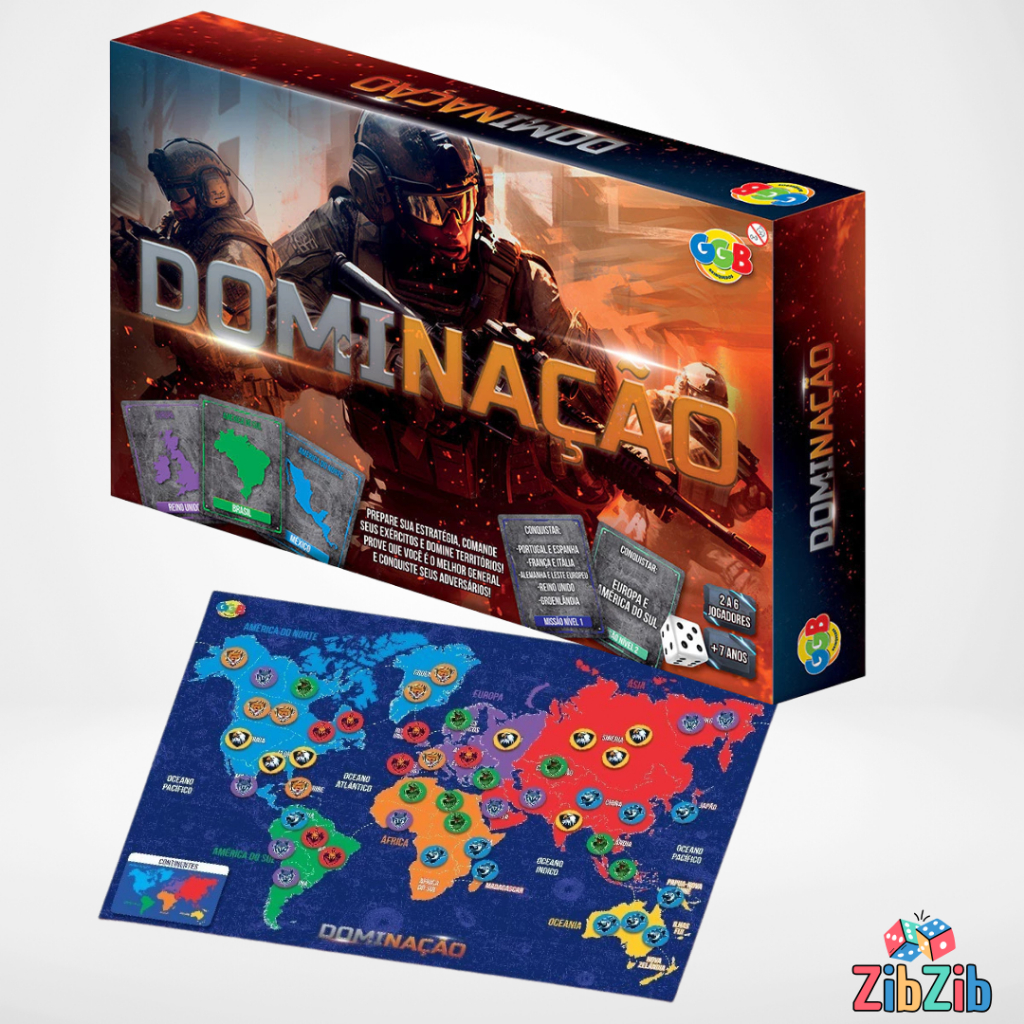 Jogo Tabuleiro Dominação Estratégia  War Game GGB