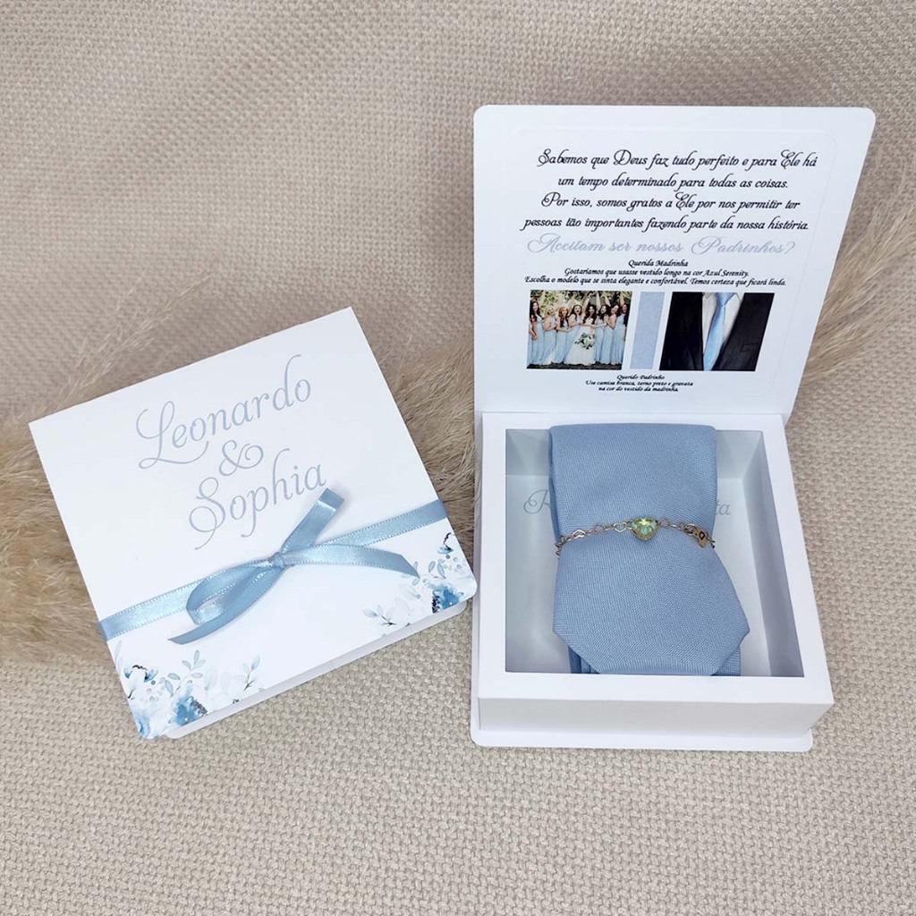 5 Caixa Convite Padrinhos De Casamento Vazada para gravata pulseira (R$10,90 cada caixa)