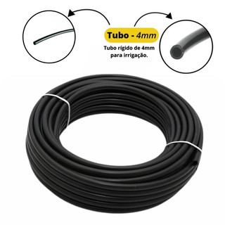 Mangueira Para Irrigação Microtubo PELBD 4/6mm 1/4" Rígido Resistente Jardim Horta Estufa