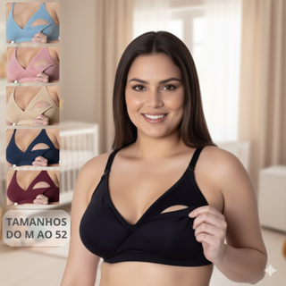 Kit 4 Sutiã Amamentação Reforçado Microfibra Alça Abre Fácil Gestante Grávida. em Oferta na Shopee