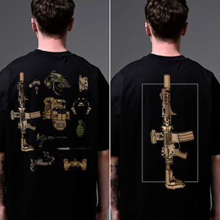 Camiseta Tática Masculina Preta | Estampa Militar Urban Tactical | Algodão Premium em Oferta na Shopee