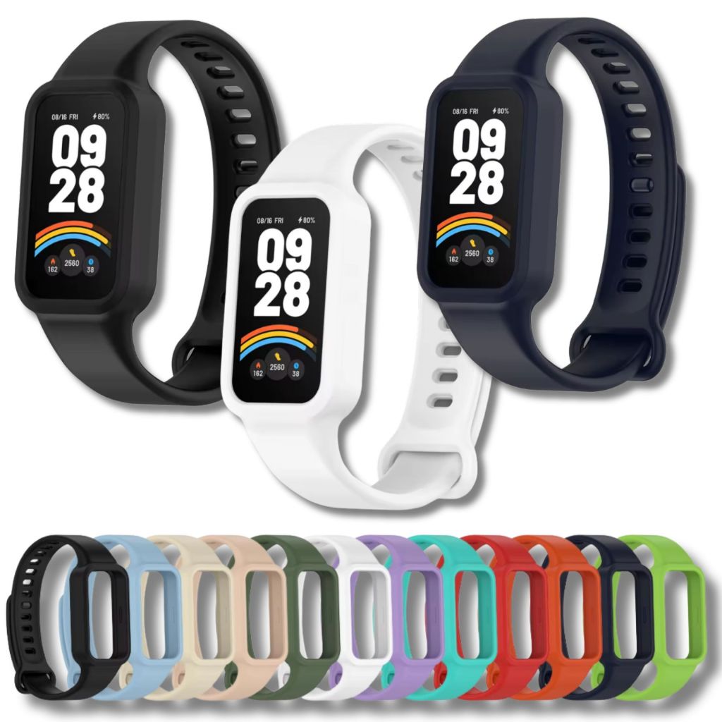 Kit 3 Pulseira De Silicone Para relógio Xiaomi Mi Band 9 active proteção