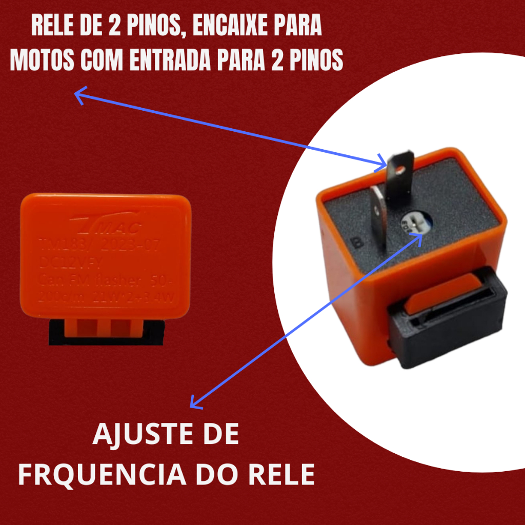 Kit 4 Pisca Seta Led Sequencial Rosca + Rele Pisca de Led 2 Pinos 12v Xre 300 Cb 300 Bros 150 160 · foto 2