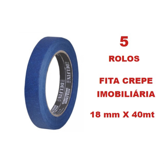 5 Fita crepe imobiliária azul alta qualidade 18 mm em Oferta na Shopee