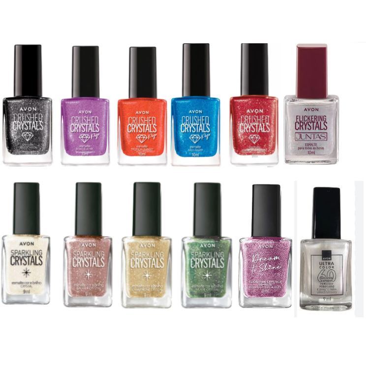 Esmaltes Avon Crystals - Crushed, Sparkling, Flickering Crystals - ORIGINAIS AVON em Oferta na Shopee