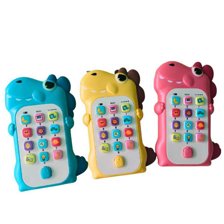 Celular Infantil Dino Musical Interativo Telefone Mordedor