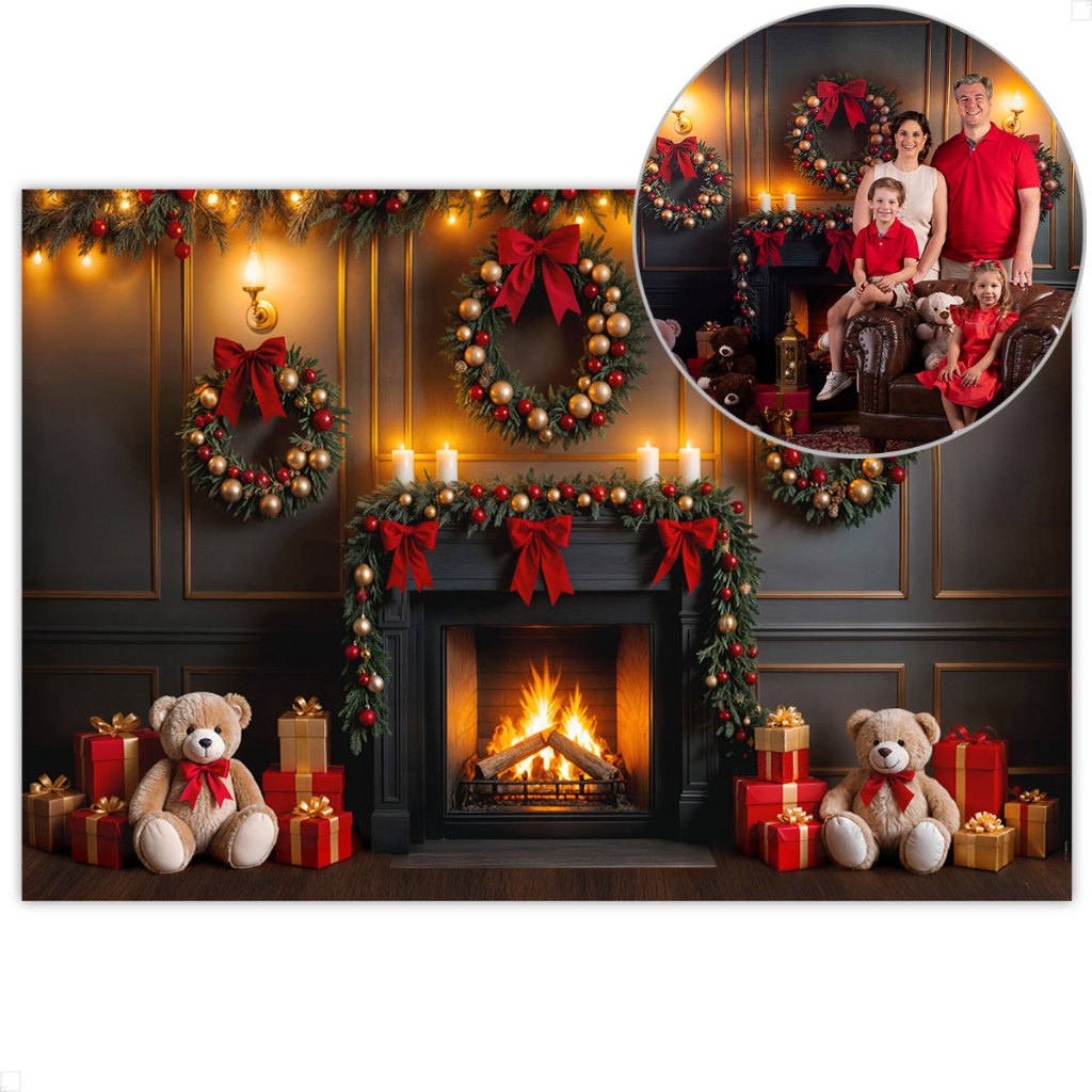 Painel Fundo Fotográfico Natal Decoração Cenário Lareira Em Tecido Sublimado para Fotos em Oferta na Shopee